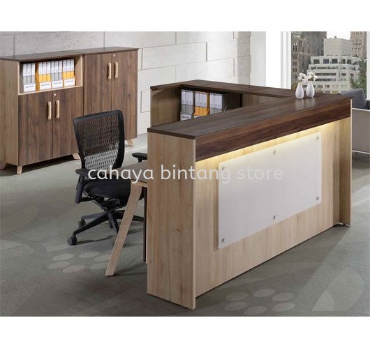 MEJA PENYAMBUT TETAMU LENGKAP - reception counter office table segambut | reception counter office table ampang | reception counter office table puchong