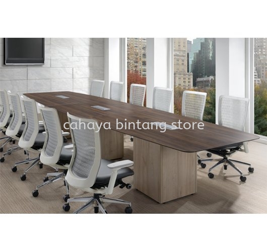 BOAT SHAPE MEETING TABLE C/W FLIPPER COVER PXI 4812