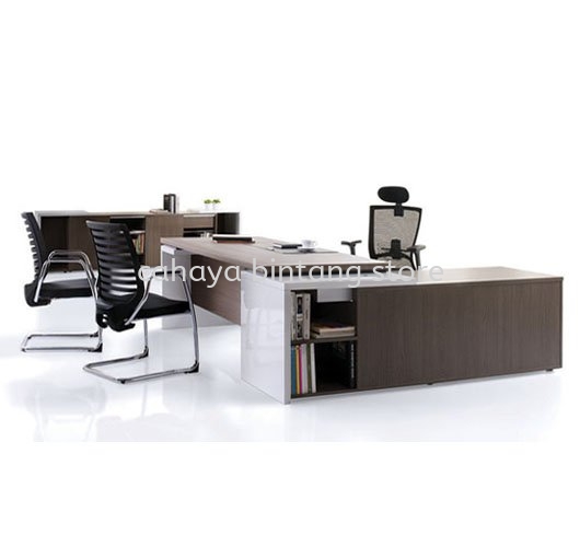 MATIC EXECUTIVE DIRECTOR OFFICE TABLE WITH SIDE OFFICE CABINET (41THK mm)- director office table pj seksyen 16 | director office table pj seksyen 17 | director office table setiawangsa