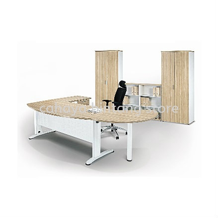 BERLIN EXECUTIVE OFFICE TABLE/DESK D-SHAPE SET ABMB 55 - Executive Office Table PJ New Town | Executive Office Table Sea Park PJ | Executive Office Table Bandar Mahkota Cheras