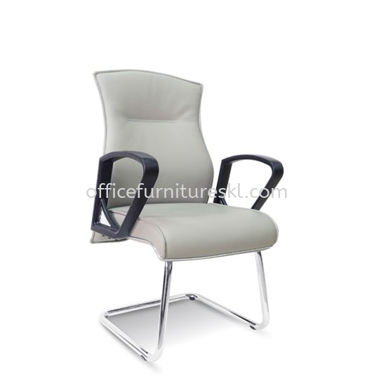 DICKY DIRECTOR VISITOR LEATHER OFFICE CHAIR WITH CHROME TRIMMING LINE-director office chair kelana jaya | director office chair subang | director office chair taman connaught