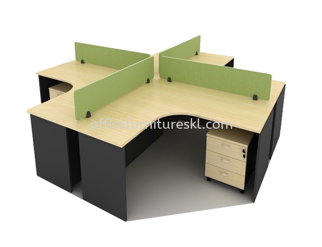 CLUSTER OF 4 OFFICE PARTITION WORKSTATION - Promotion Partition Workstation | Partition Workstation Sepang | Partition Workstation Salak South | Partition Workstation Fraser Business Park