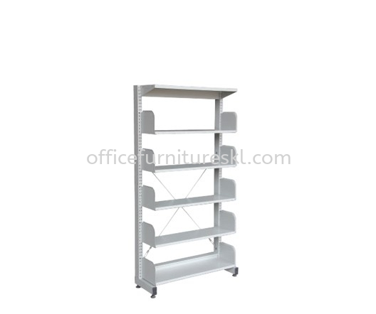 STEEL LIBRARY SHELVING SINGLE SIDED WITHOUT SIDE PANEL AND 5 SHELVING  - perak | penang | kedah