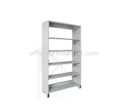 STEEL LIBRARY SHELVING SINGLE SIDED WITH SIDE PANEL AND 5 SHELVING - Top 10 Best Design Library Shelving | Library Shelving Damansara Perdana | Library Shelving Damansara Mutiara | Library Shelving Selayang