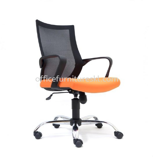 OWER 1 MEDIUM BACK ERGONOMIC MESH OFFICE CHAIR WITH CHROME BASE -ergonomic mesh office chair damansara city mall | ergonomic mesh office chair | ergonomic mesh office chair office furniture store