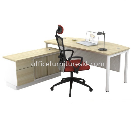MUPHI EXECUTIVE OFFICE TABLE/DESK D-SHAPE & SIDE CABINET ASMB 180A + AB-YSP 1226 (E) - Selling Fast Executive Office Table | Executive Office Table Plaza Perabot 2020 Furniture Mall | Executive Office Table Sungai Besi Furniture World | Executive Office Table Imbi Plaza