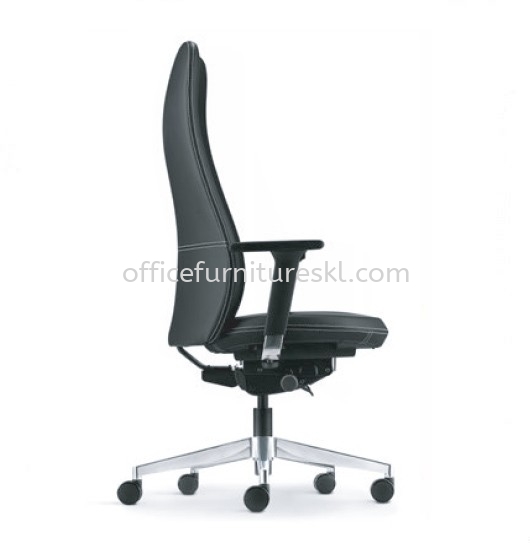 EVE DIRECTOR HIGH BACK LEATHER OFFICE CHAIR WITH ALUMINIUM BASE AND ALUMINIUM ADJUSTABLE ARMREST -director office chair publlika | director office chair solaris dutamas | director office chair kuala lumpur