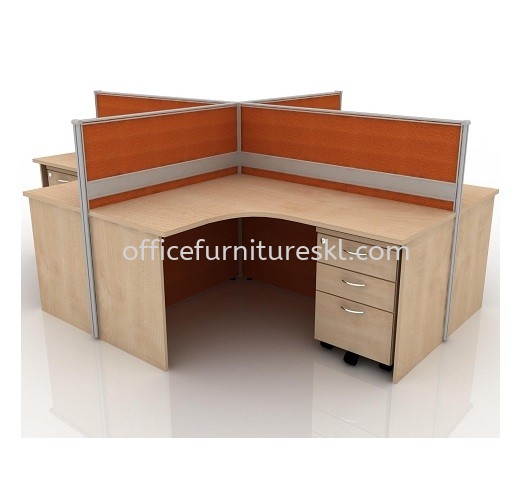 CLUSTER OF 4 OFFICE PARTITION WORKSTATION 5 - Must Buy Partition Workstation | Partition Workstation Subang Jaya Industrial Estate | Partition Workstation Subang Light Industrial Park | Partition Workstation Ulu Kelang