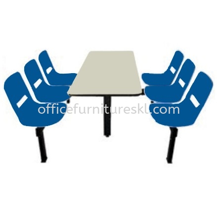 6 SEATER CAFETERIA TABLE WITH CHAIR - canteen table set/ fibreglass table tropicana | canteen table setiawangsa | top 10 must have canteen table