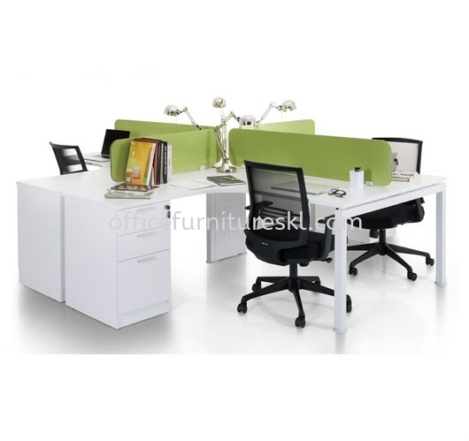 CLUSTER OF 4 OFFICE PARTITION WORKSTATION - Top 10 Best Recommended Partition Workstation | Partition Workstation I-City | Partition Workstation One City | Partition Workstation Jalan Raja Chulan