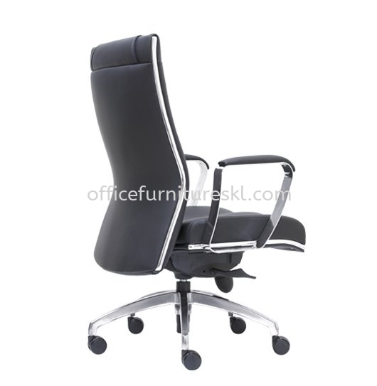 SEDIA DIRECTOR MEDIUM BACK LEATHER OFFICE CHAIR WITH CHROME TRIMMING LINE-director office chair jalan sultan ismail | director office chair jalan ampang | director office chair jalan yap kwan seng