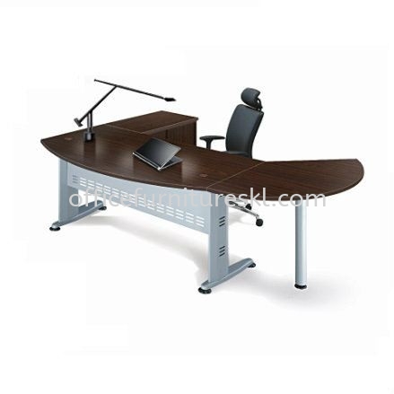 QAMAR D-SHAPE EXECUTIVE OFFICE TABLE QMB 180A (Front View) - Office Furniture Store Executive Office Table | Executive Office Table Balakong | Executive Office Table The Mines | Executive Office Table Ampang Jaya