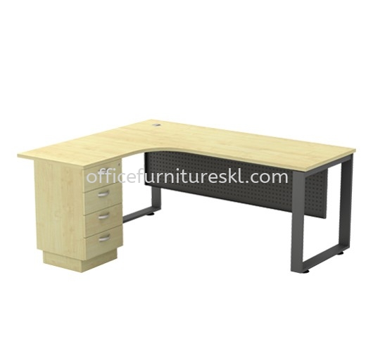 OLVA EXECUTIVE OFFICE TABLE/DESK L-SHAPE & FIXED PEDESTAL 4D ASQML 552-4D(L) - Office Furniture Store Executive Office Table | Executive Office Table Kota Kemuning | Executive Office Table Seri Kembangan | Executive Office Table Pandan Perdana