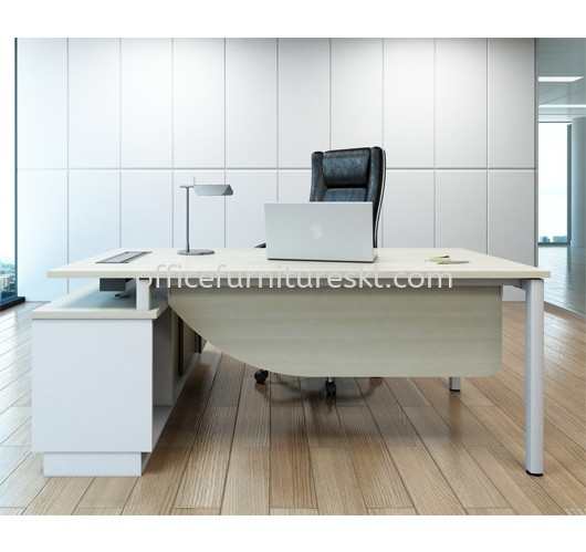 MUPHI DIRECTOR OFFICE TABLE METAL OCTAGON LEG & SIDE CABINET - Selling Fast Director Office Table | Director Office Table Setapak | Director Office Table Taman Melawati | Director Office Table Setiawangsa