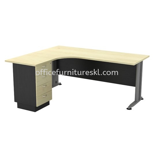 TITUS EXECUTIVE OFFICE TABLE/DESK L-SHAPE & FIXED PEDESTAL ATL 1515 4D - Top 10 Most Popular Executive Office Table | Executive Office Table Subang Jaya Industrial Estate | Executive Office Table Subang Light Industrial Park | Executive Office Table Seri Kembangan