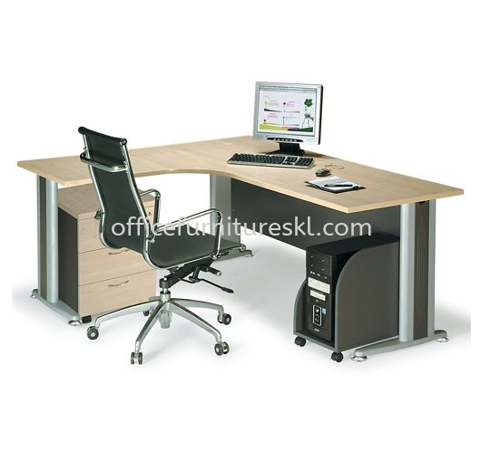 TITUS EXECUTIVE OFFICE TABLE/DESK L-SHAPE & MOBILE PEDESTAL TL1815 - Top 10 Best Comfortable Executive Office Table | Executive Office Table Icon CIty PJ | Executive Office Table Bandar Sunway | Executive Office Table Bandar Mahkota Cheras