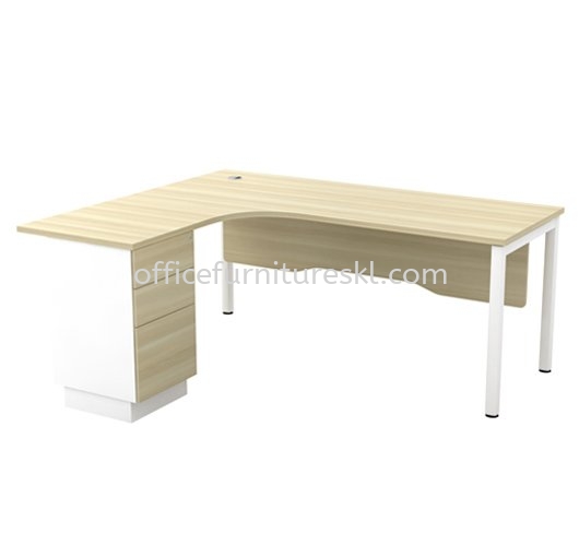 MUPHI EXECUTIVE OFFICE TABLE/DESK L-SHAPE & FIXED PEDESTAL 3D ASWL 552-3D - Top 10 Best Comfortable Executive Office Table | Executive Office Table The Curve | Executive Office Table IPC Shopping Centre | Executive Office Table Jalan Kia Peng