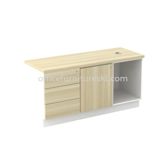 MUPHI SIDE OFFCIE CABINET C/W OPEN SHELF + SWINGING DOOR (L) + FIXED PEDESTAL 3D - Top 10 Best Office Furniture Product Filing Cabinet | Filing Cabinet Bangsar South | Filing Cabinet Puteri Puchong | Filing Cabinet Damansara Kim