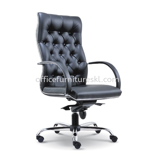 MORE DIRECTOR HIGH BACK LEATHER OFFICE CHAIR WITH CHROME TRIMMING LINE-director office chair pj seksyen 17 | director office chair bukit damansara | director office chair ampang