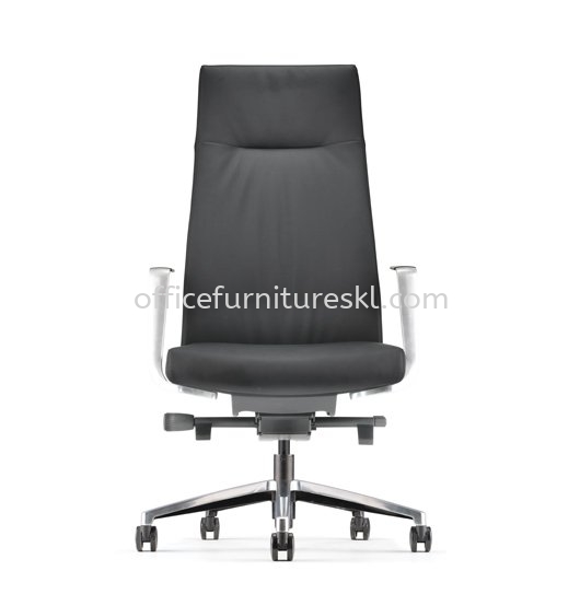 PREMIUM DIRECTOR HIGH BACK LEATHER OFFICE CHAIR WITH ALUMINIUM BASE AND POLISHED ARMREST -director office chair bandar botanik | director office chair bandar baru klang | director office chair imbi