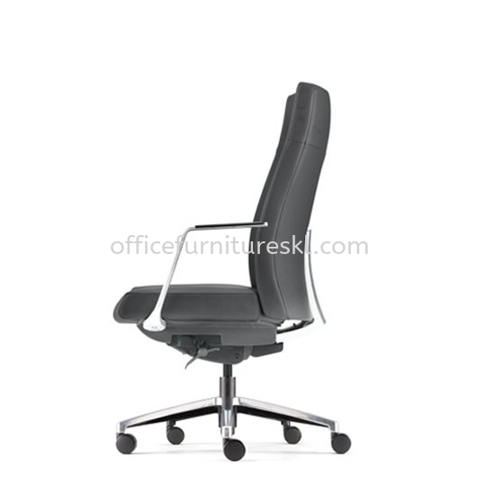 PREMIUM DIRECTOR MEDIUM BACK LEATHER OFFICE CHAIR WITH ALUMINIUM BASE AND POLISHED ARMREST -director office chair pj old town | director office chair pj new town | director office chair pandan indah