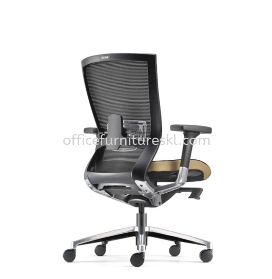 MAXIM MEDIUM BACK ERGONOMIC MESH OFFICE CHAIR WITH ALUMINIUM BASE -ergonomic mesh office chair bandar rimbayu | ergonomic mesh office chair taman connaught | ergonomic mesh office chair office furniture store