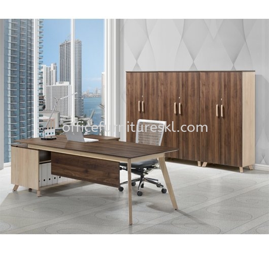 PAXIS EXECUTIVE DIRECTOR OFFICE TABLE C/W SIDE CABINET  - Top 10 Must Have Director Office Table | Director Office Table Segambut | Director Office Table Kelana Jaya | Director Office Table Oasis Ara Damansara