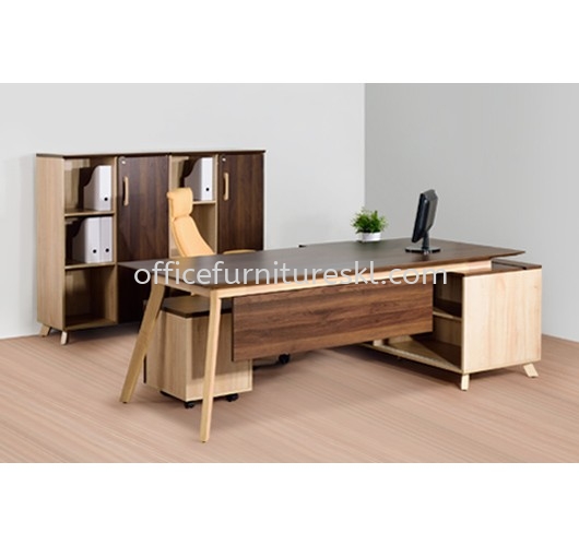 PAXIS EXECUTIVE DIRECTOR OFFICE TABLE C/W SIDE CABINET - Must Buy Director Office Table | Director Office Table Bandar Puchong Jaya | Director Office Table Taipan USJ | Director Office Table Sunway Damansara