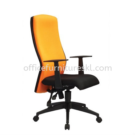 ORANGE FABRIC HIGH BACK OFFICE CHAIR - Top 10 Best Comfortable Fabric Office Chair | Fabric Office Chair TMC Bangsar | Fabric Office Chair Mid Valley | Fabric Office Chair Avenue K