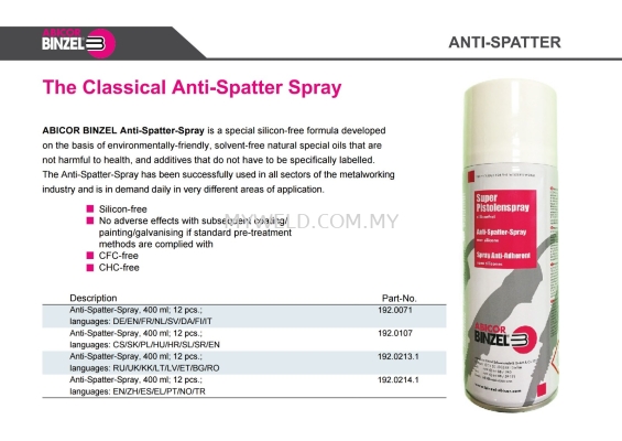 Classical Anti Spatter Spray