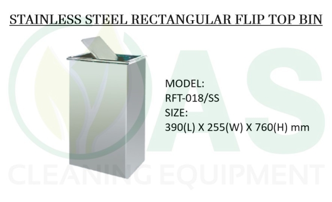 STAINLESS STEEL RECTANGULAR FLIP TOP BIN