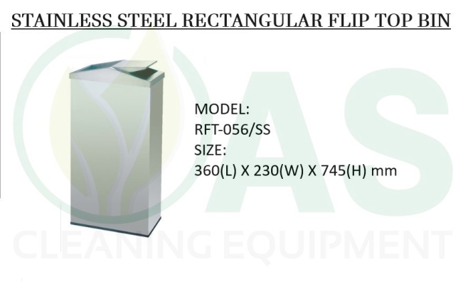 STAINLESS STEEL RECTANGULAR FLIP TOP BIN