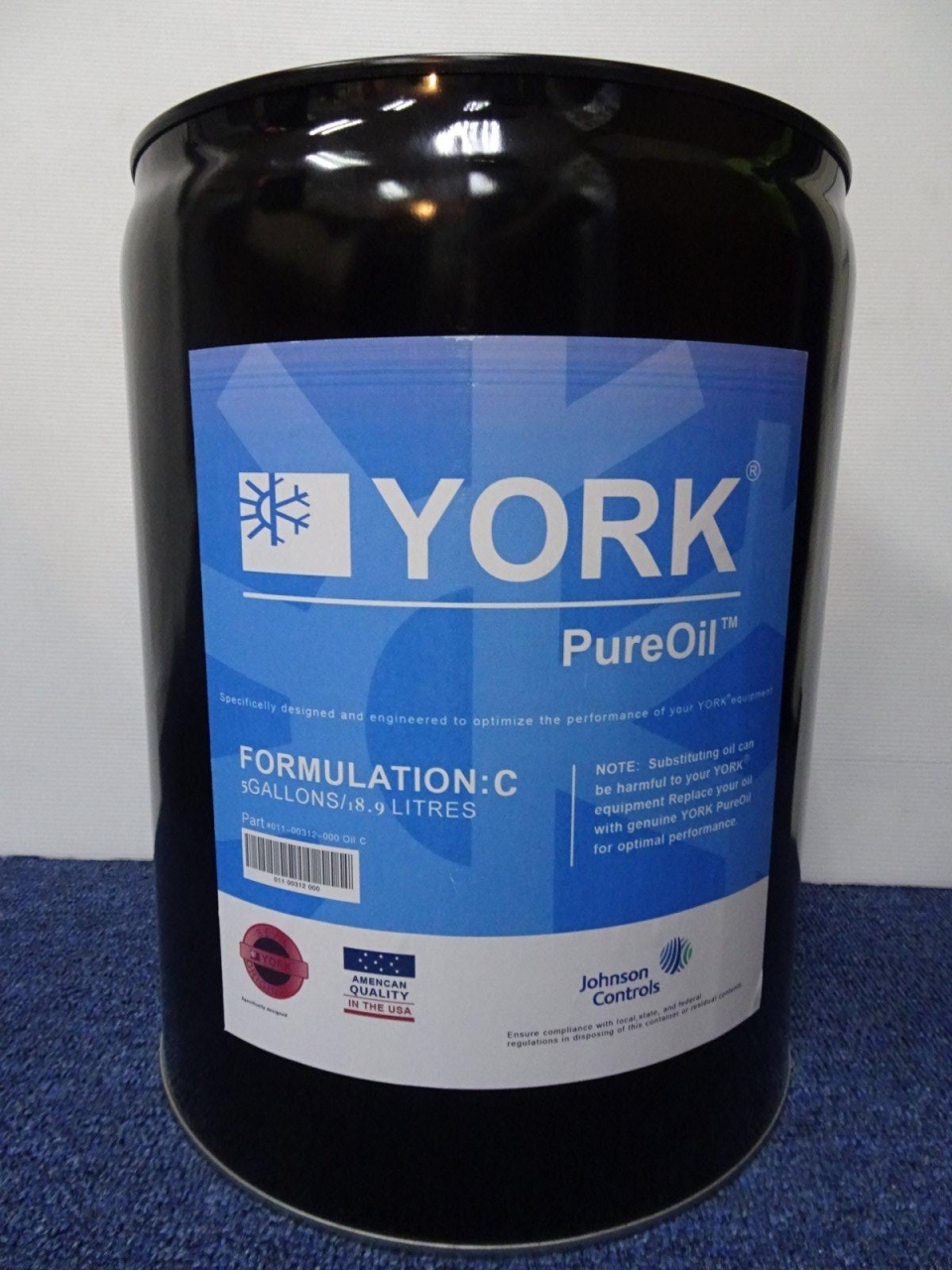 YORK TYPE 'C' LUBRICANT COMPRESSOR OIL (5 GALLONS / 18.9L) (METAL PAIL)