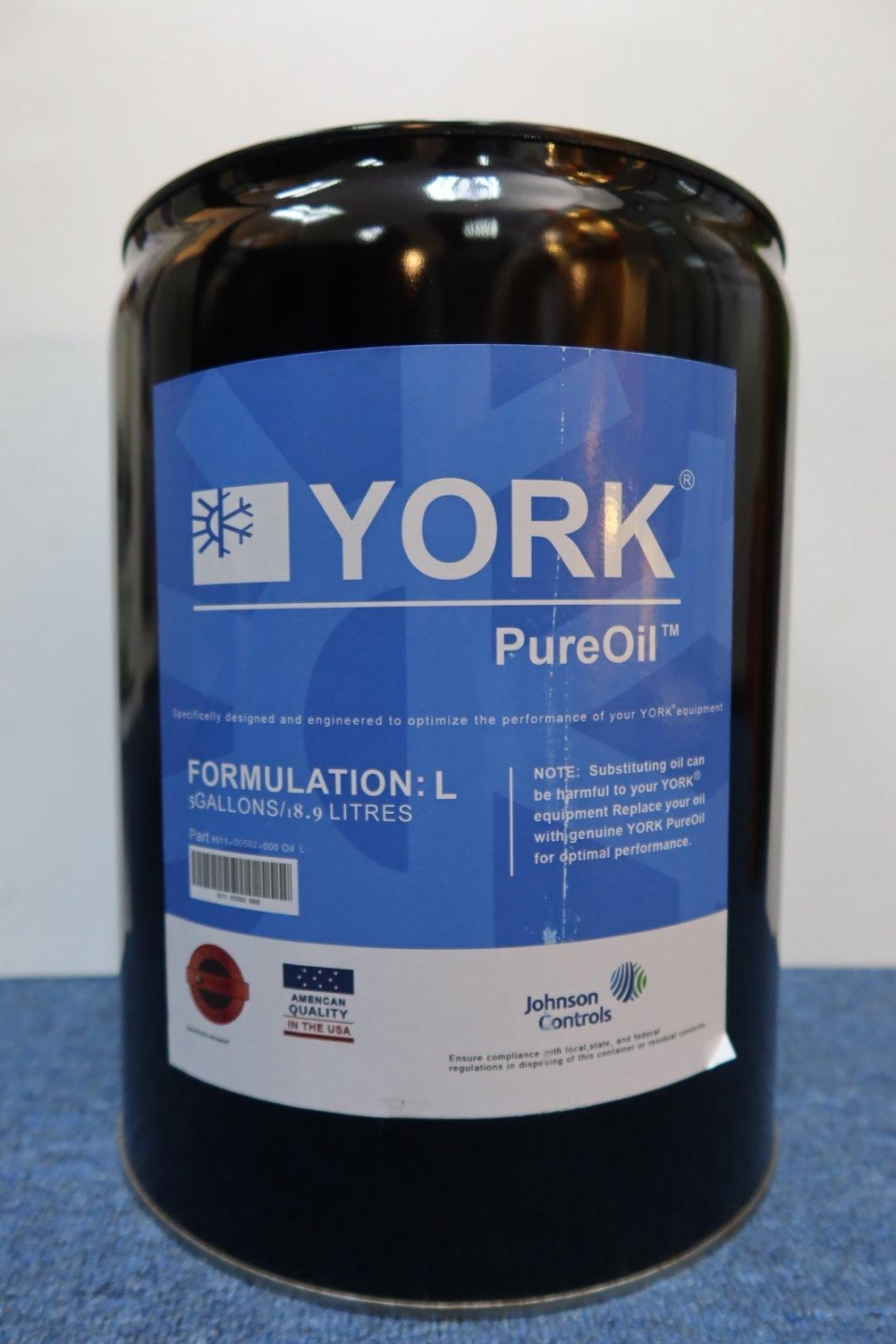YORK TYPE 'L' LUBRICANT COMPRESSOR OIL (5 GALLONS / 18.9L) (METAL PAIL) (ORIGINAL)