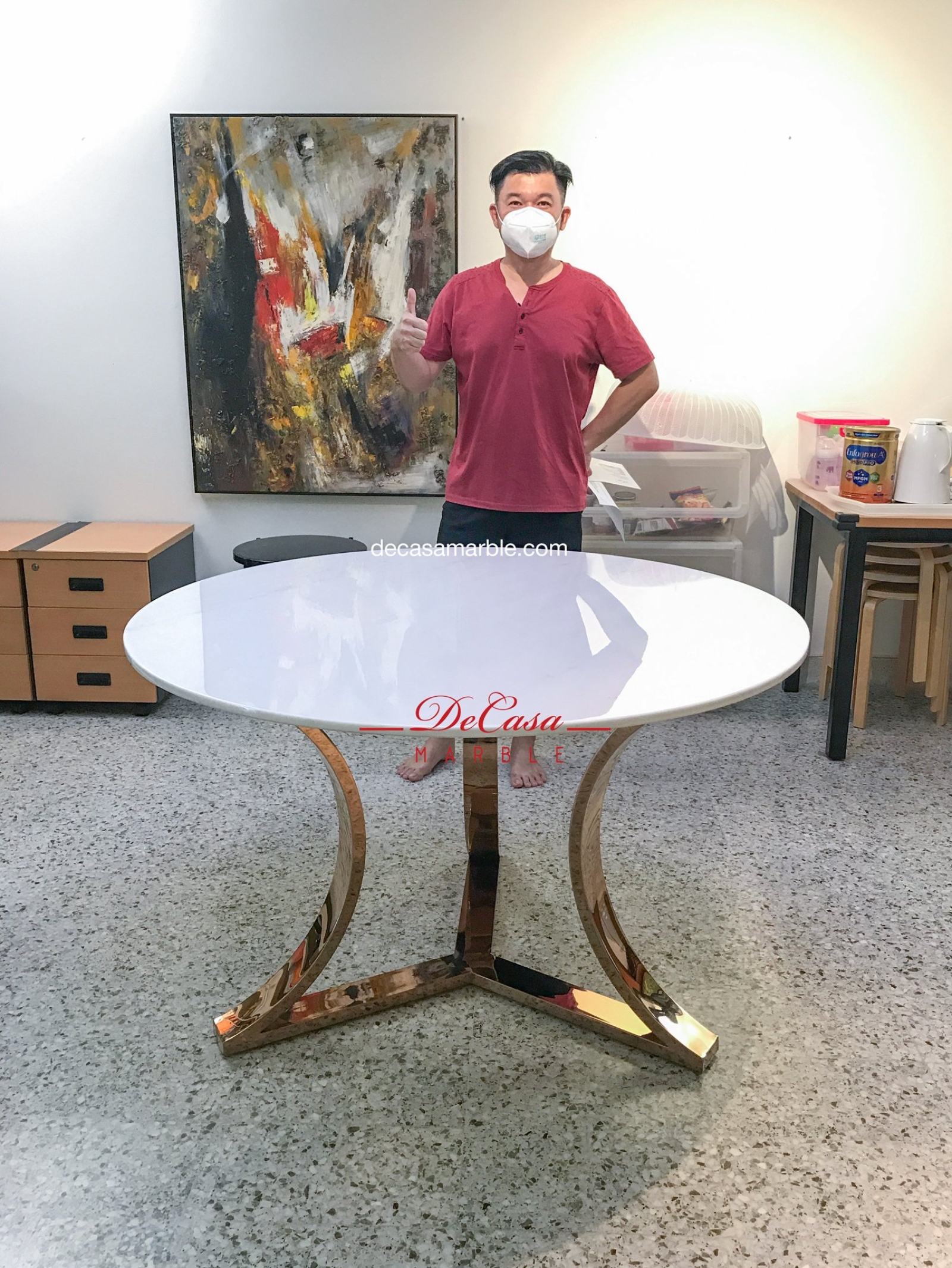 Luxury White Marble Table | Sivec White | 6 Seaters