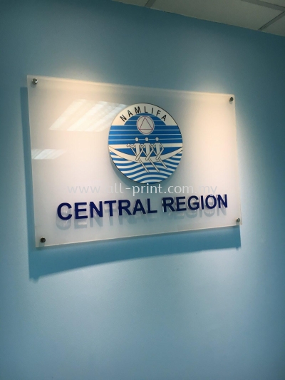 central region - laser cut 3d clear acrylic lettering 