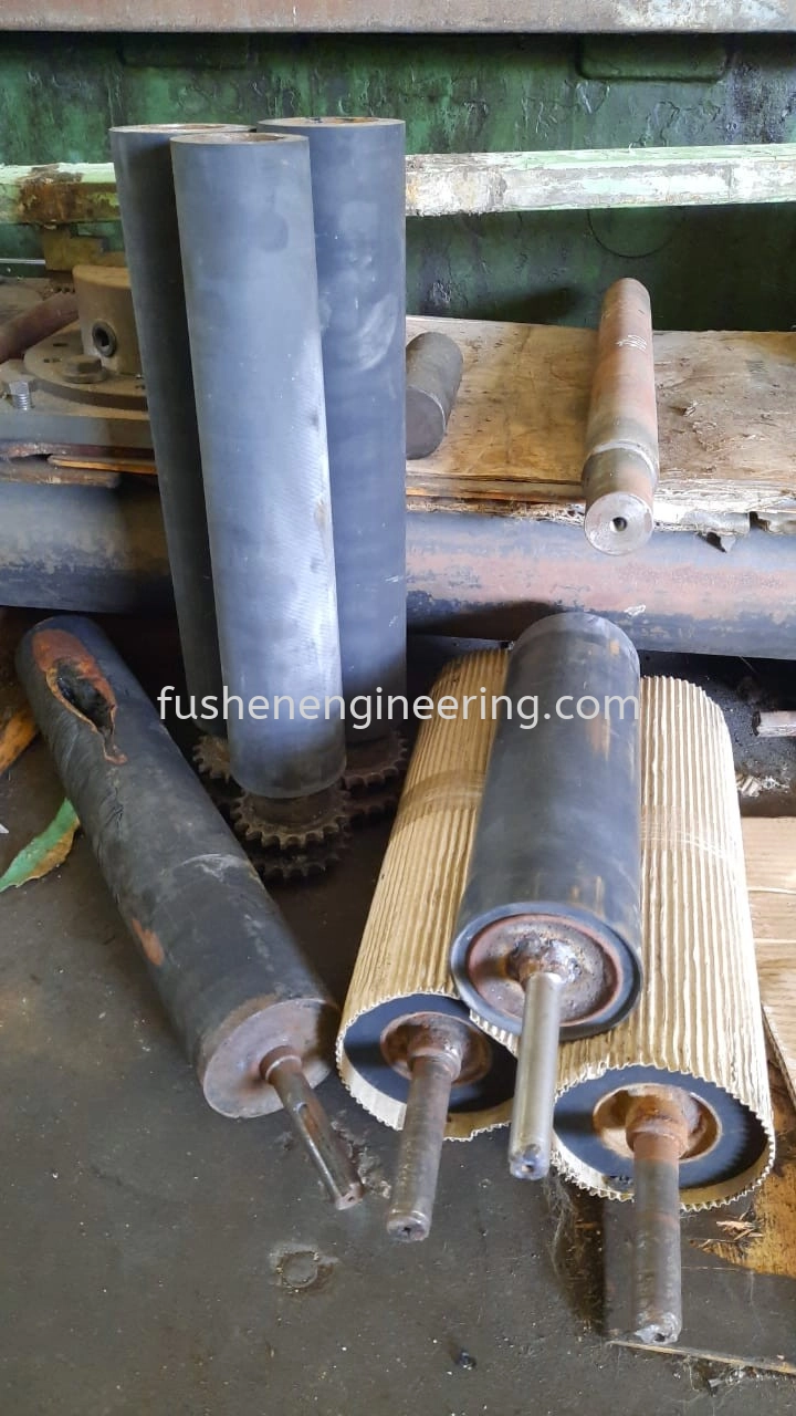 Recondition of Rubber Roller by lagging and replace new shaft.