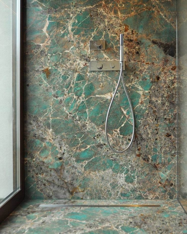 Amazonite Quartzite Feature Wall Shower