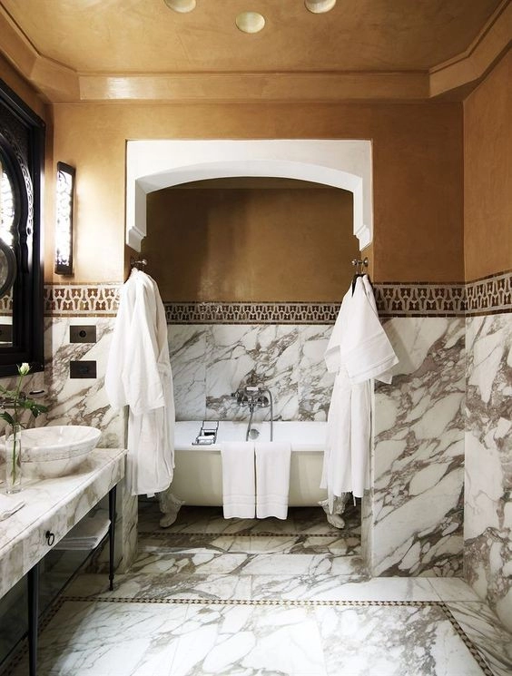 Arabescato Marble Bathroom