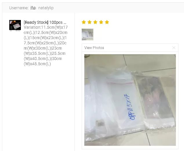 Customer Feedback 100pcs OPP Self Adhesive Plastic Bag (8 Sizes)