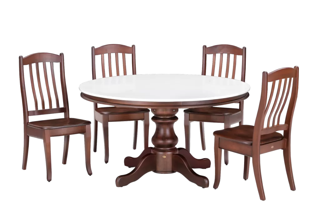 808MTL60"Nano White Bride Oak Without Lazy Susan & 8 868 Chairs