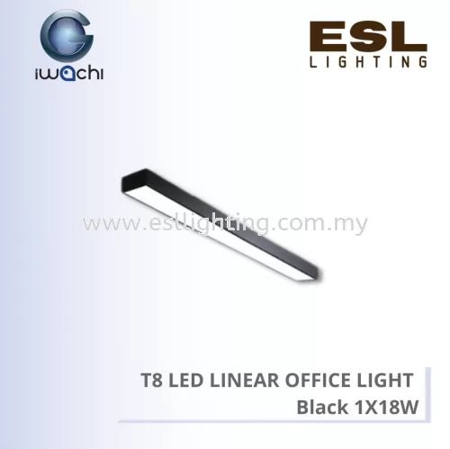 IWACHI T8 LED LINEAR OFFICE LIGHT BLACK 1X18W 