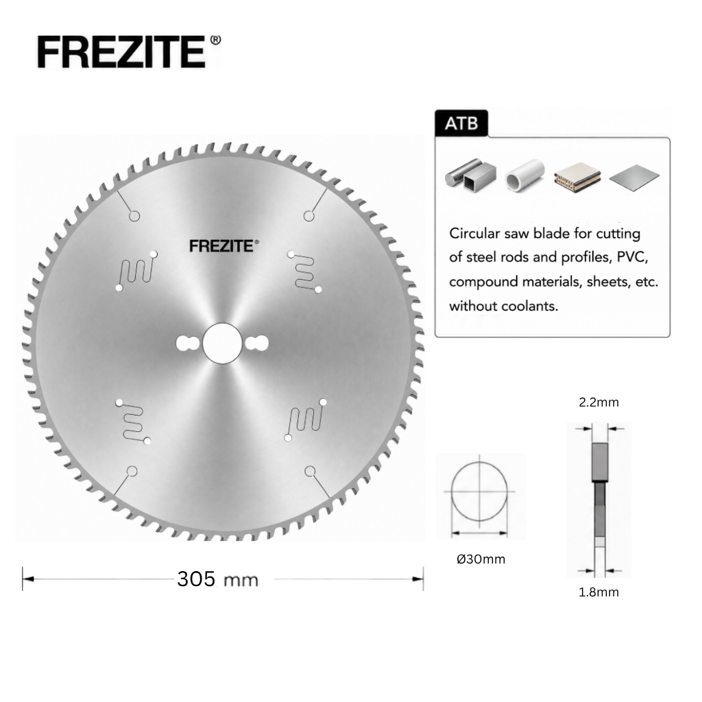 Frezite 305MM X 2.2/1.8 X 30H X 80T DRY CUT TCT SAW BLADE