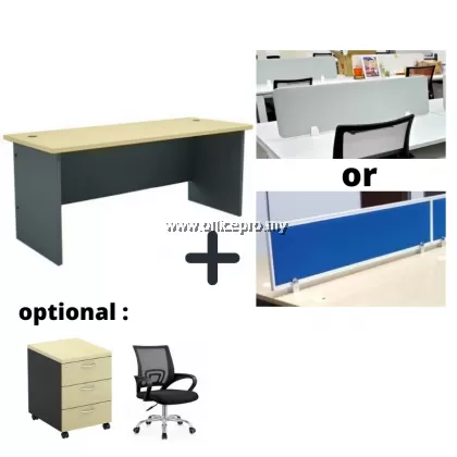 Workstation Cluster of 2 I Office Panel I Office Divider I G Series Set (Square Design) | Office Cubicle Malaysia IPWT2-G16/18-12/15