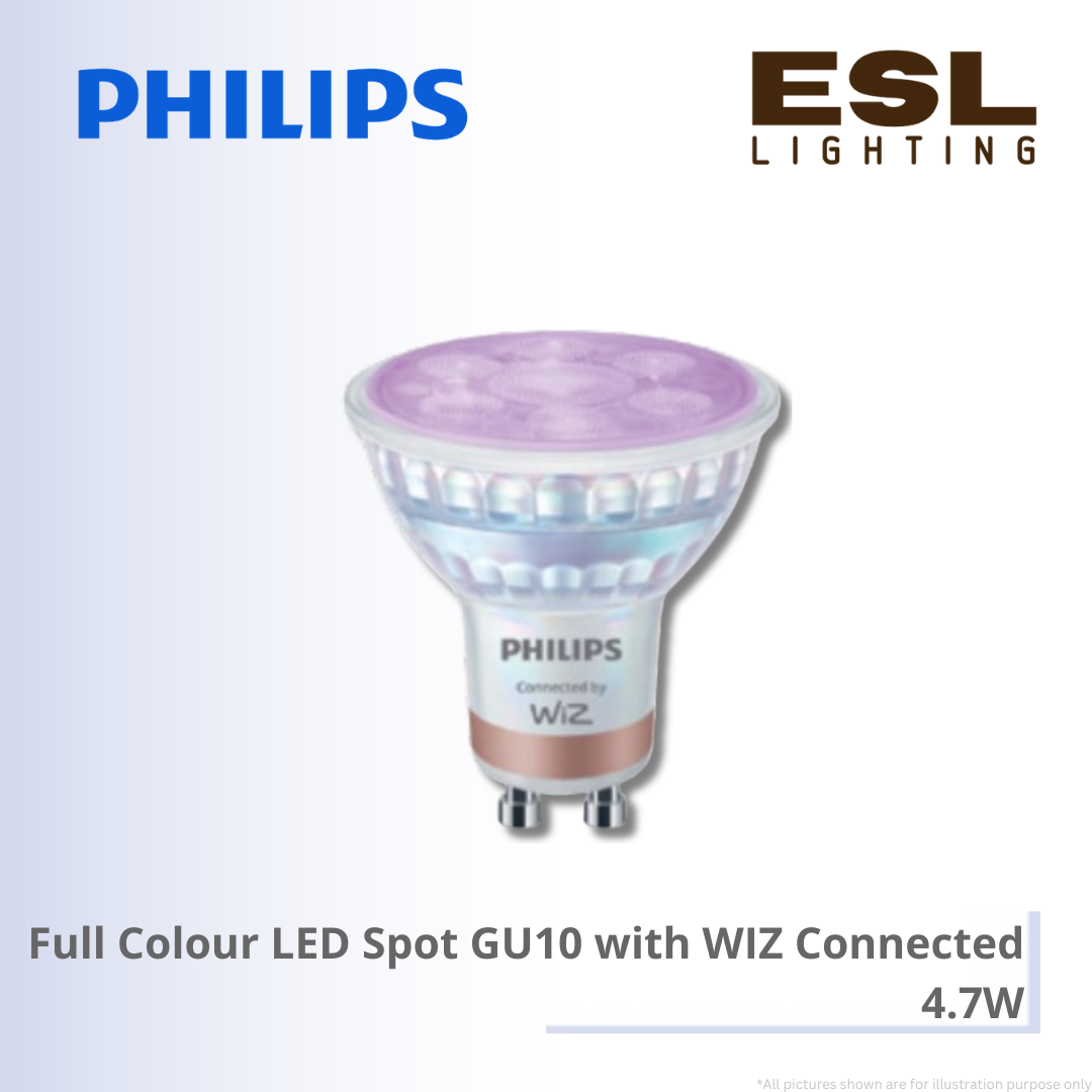 PHILIPS Full Colour LED Spot GU10 with WIZ Connected - 4.7W
