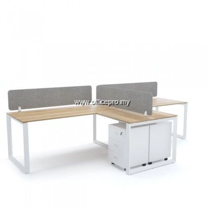 Workstation Office Cluster Of 2 Seater | Office Panel | Office Divider | S Series Set (T DESIGN) | Office Cubicle | Office Partition Malaysia IPWT2-ST16