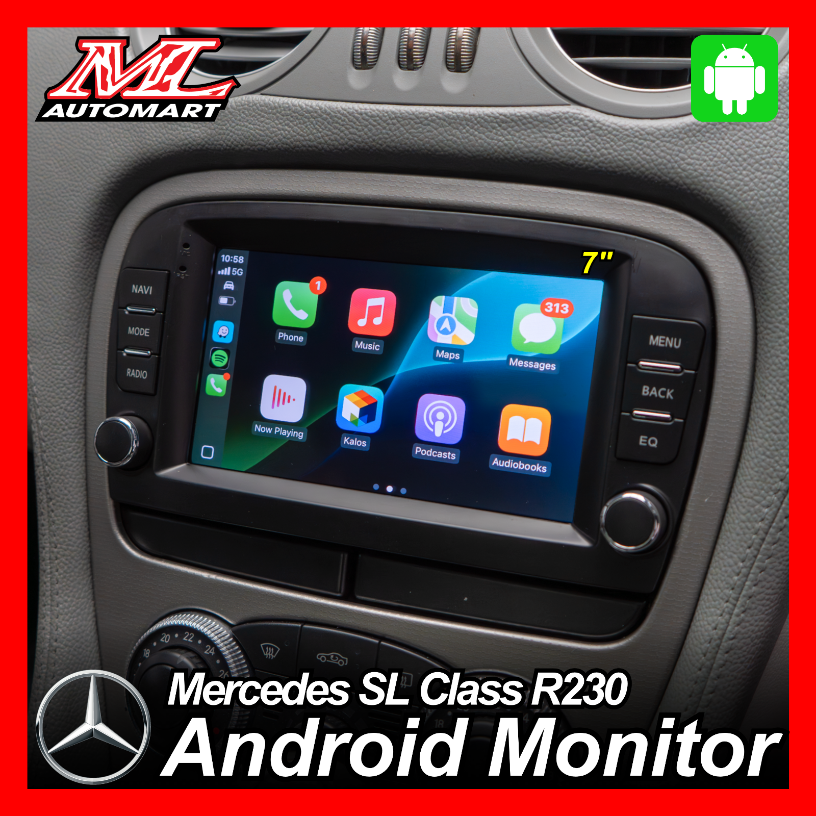 Mercedes Benz SL Class R230 Android Monitor (7")