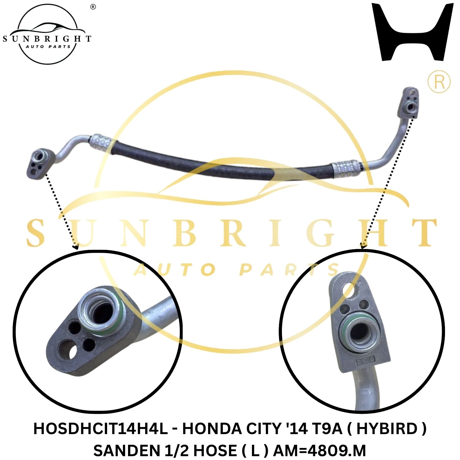 HOSDHCIT14H4L - HONDA CITY '14 T9A ( HYBIRD ) SANDEN 1/2 HOSE ( L ) AM=4809.M
