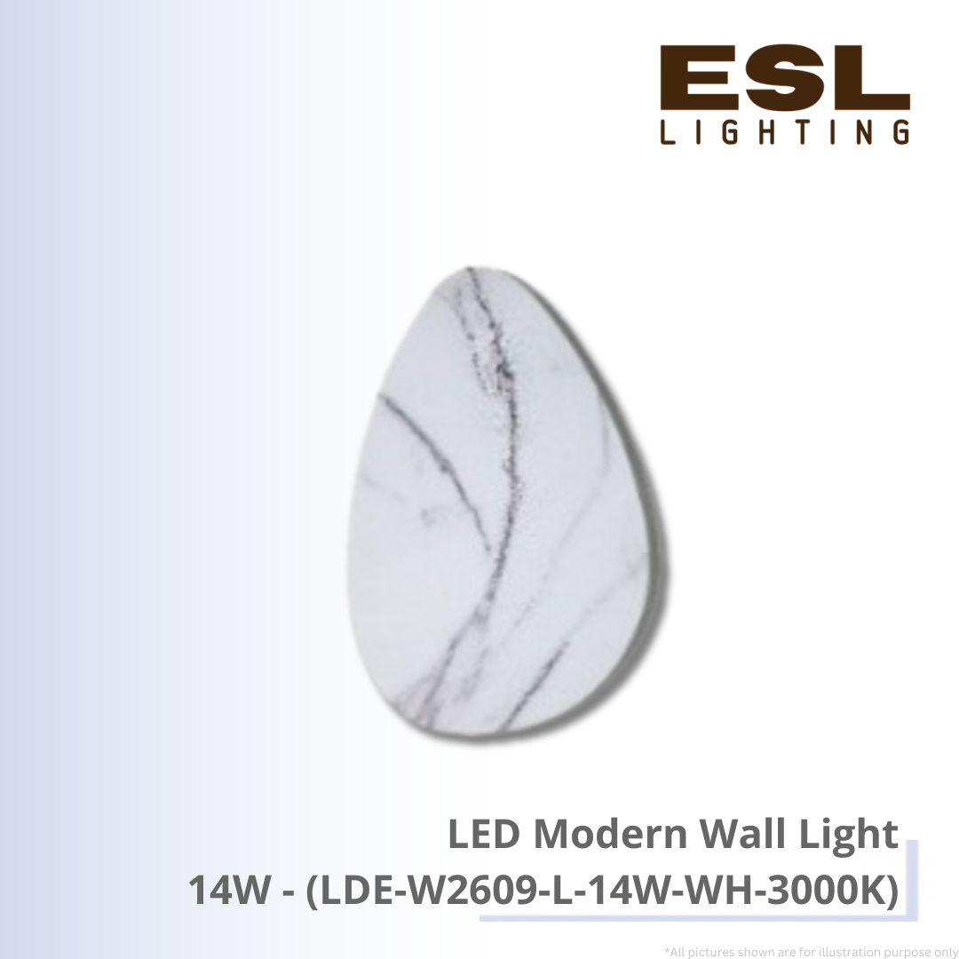 LED Modern Wall Light 14W - LDE-W2609-L-14W-WH-3000K
