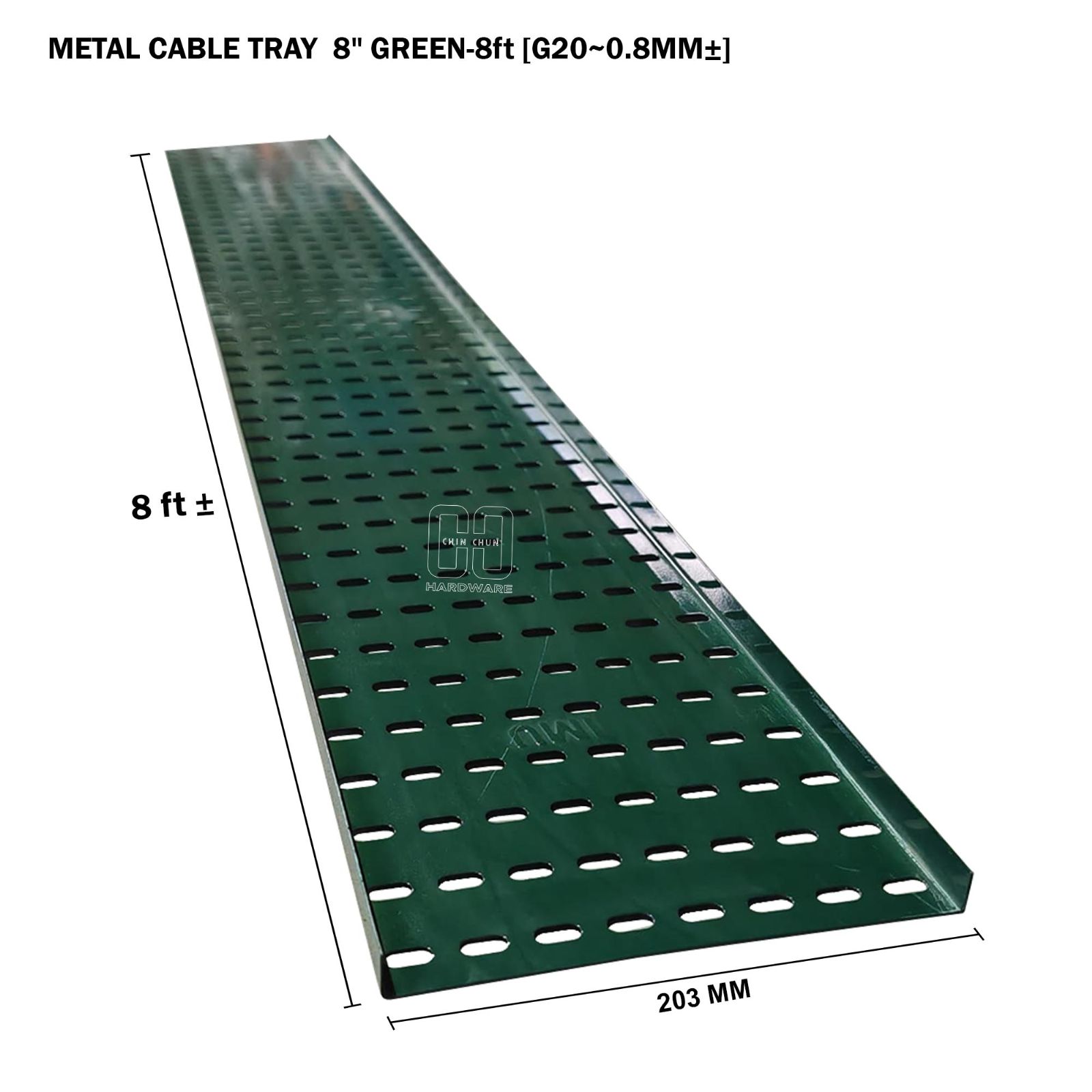 METAL CABLE TRAY 8" GREEN 8ft G20 0.8MM卤